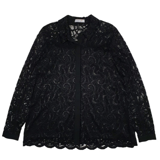Womens Black M&S Lace Long Sleeve Shirt
