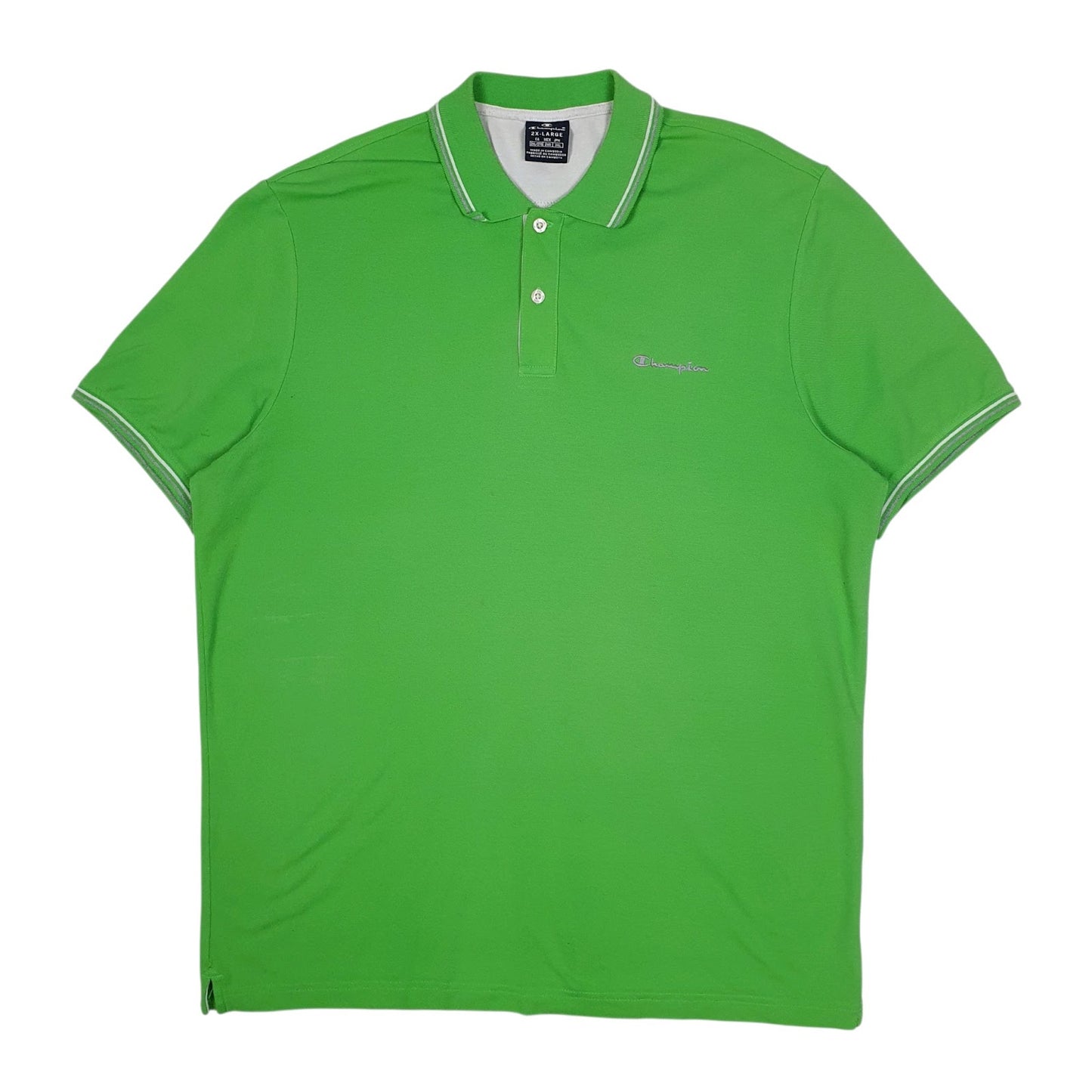 Mens Green Champion  Short Sleeve Polo Shirt