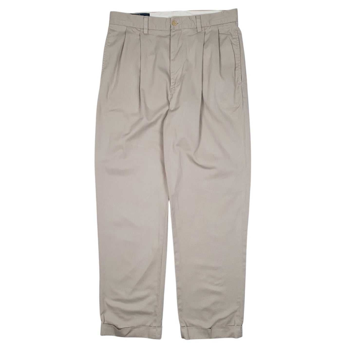 Mens Beige Polo Ralph Lauren Hammond Pant Double Pleated Chino Trousers