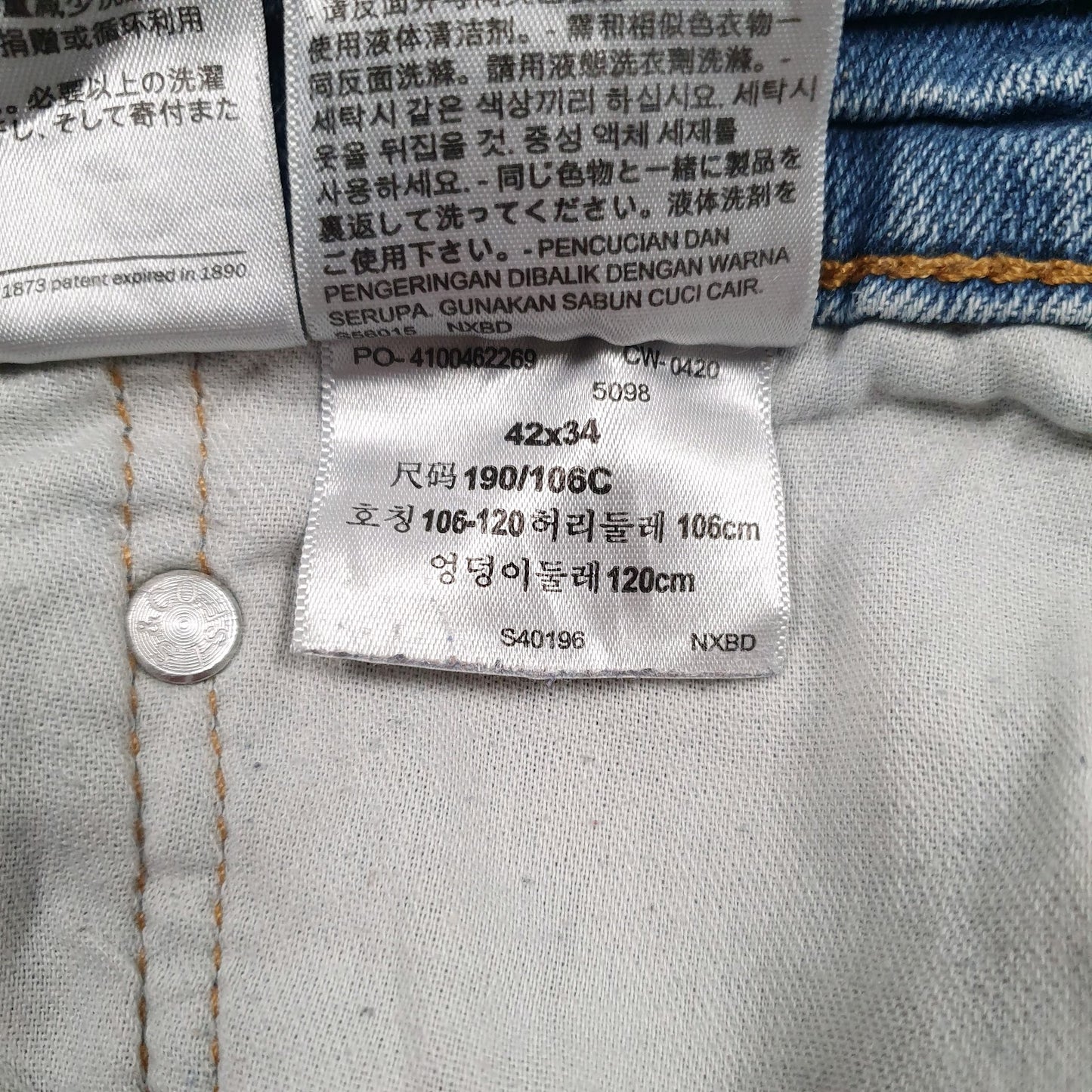 Mens Blue Levis Distressed  Jeans