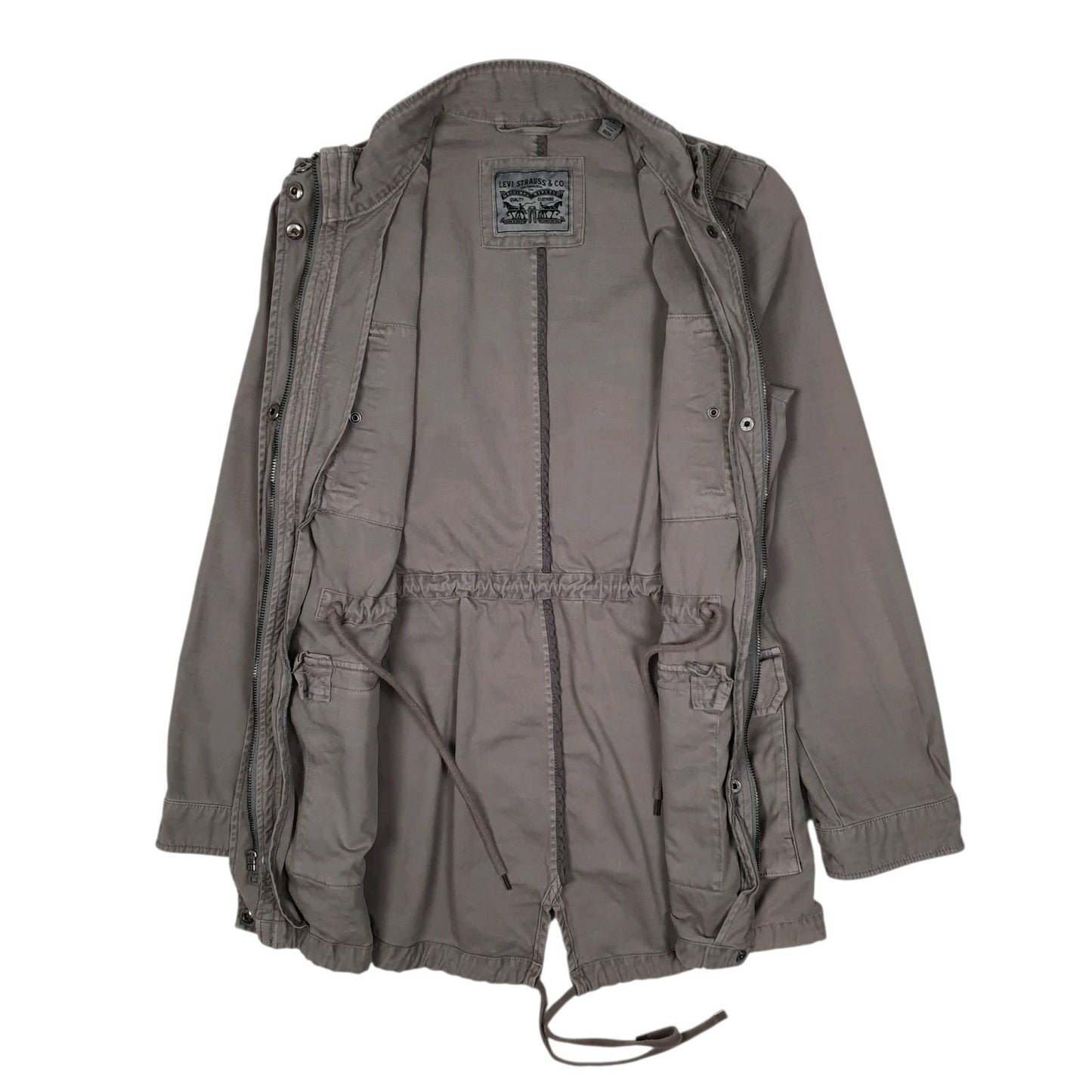 Mens Grey Levis Military Field Parka  Coat
