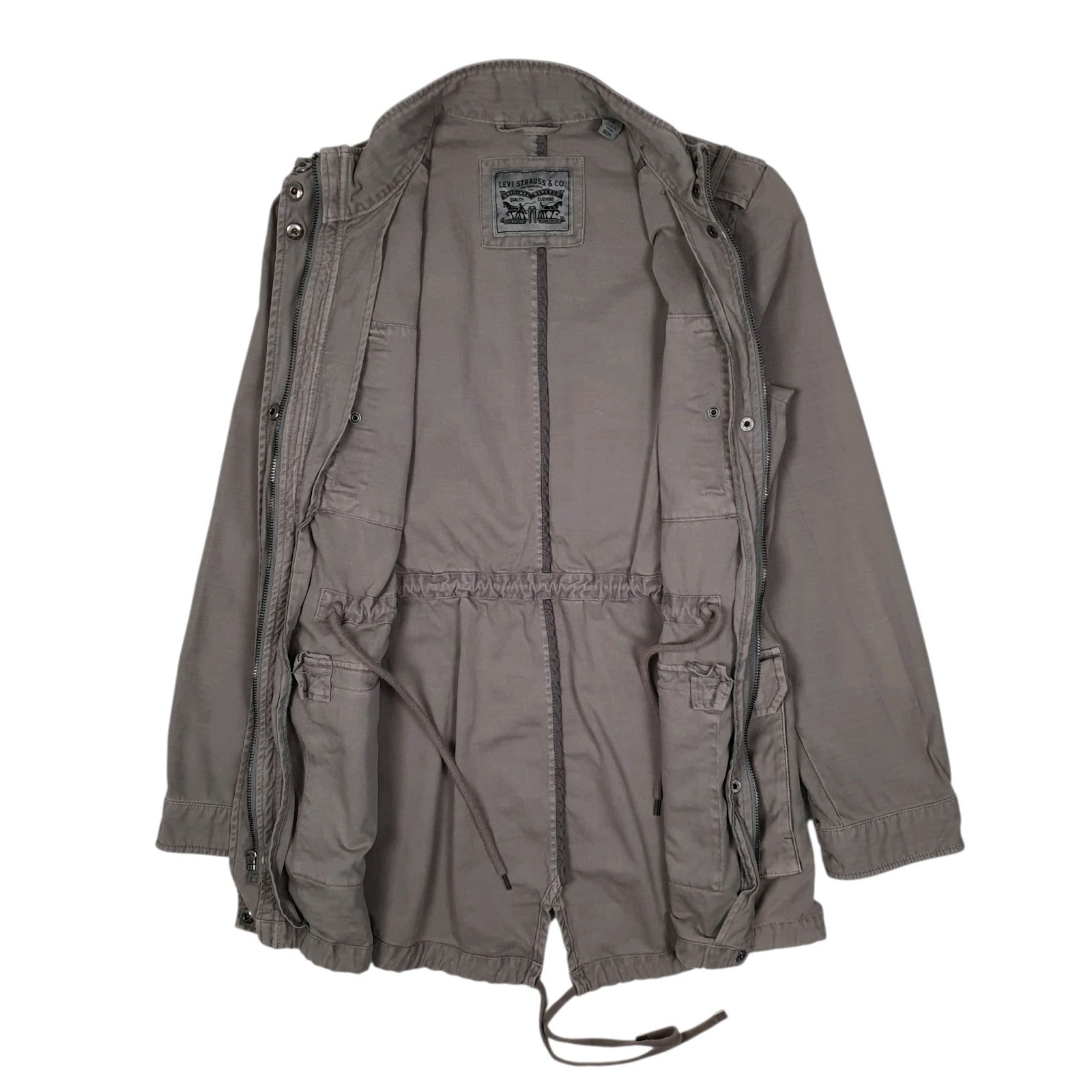 Mens Grey Levis Military Field Parka  Coat