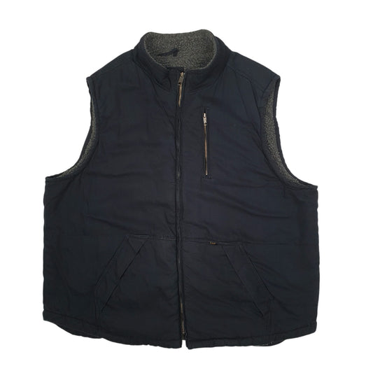 Mens Navy Lee Sherpa Lined Vest Bodywarmer  Coat