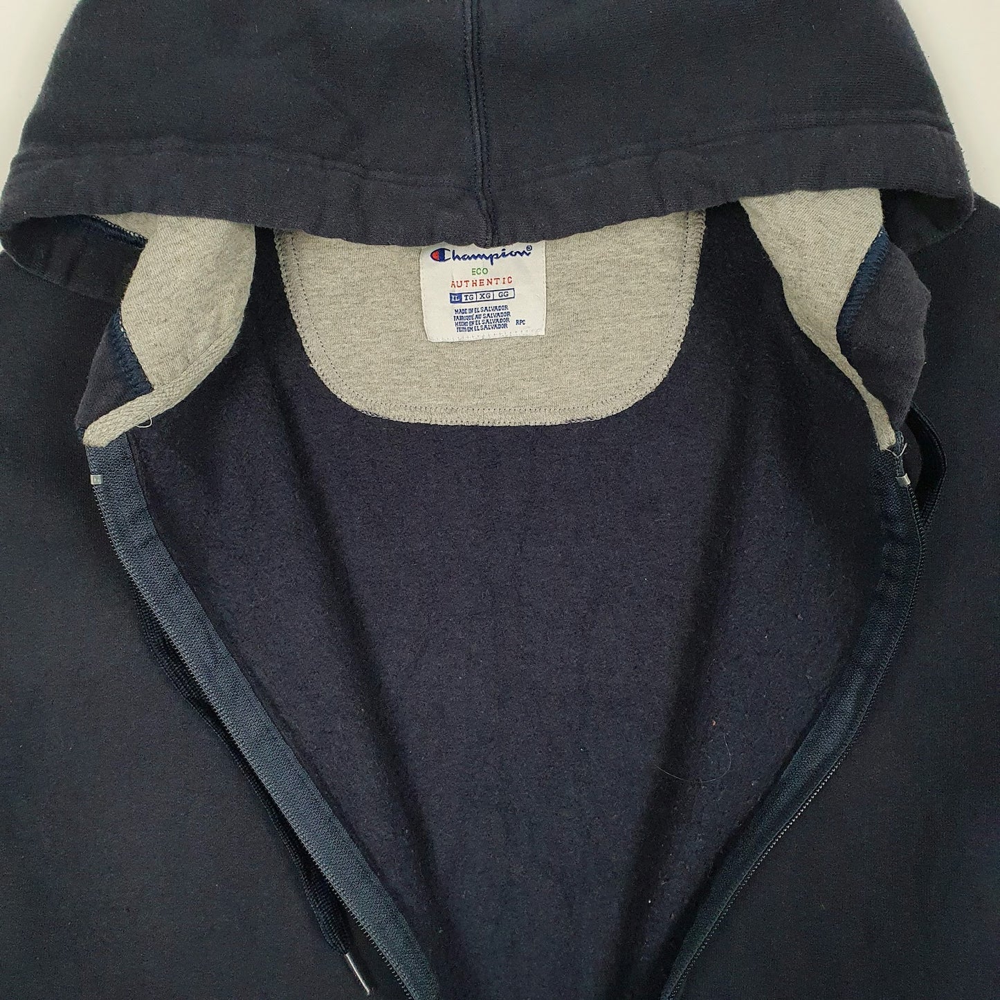 Mens Navy Champion Hoodie Full Zip Jumper