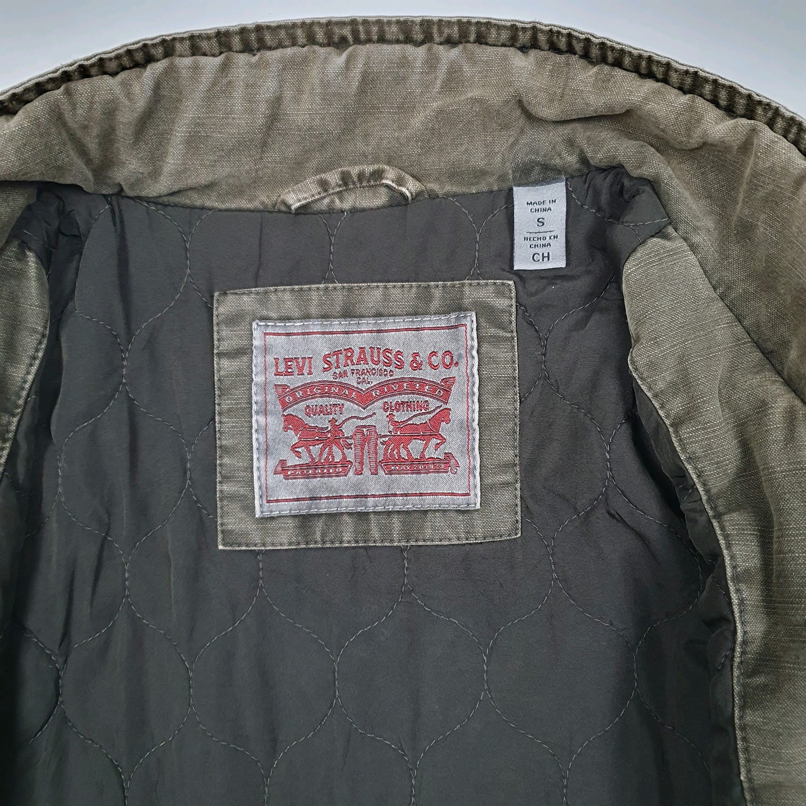 Mens Brown Levis Workwear Military Windbreaker  Coat