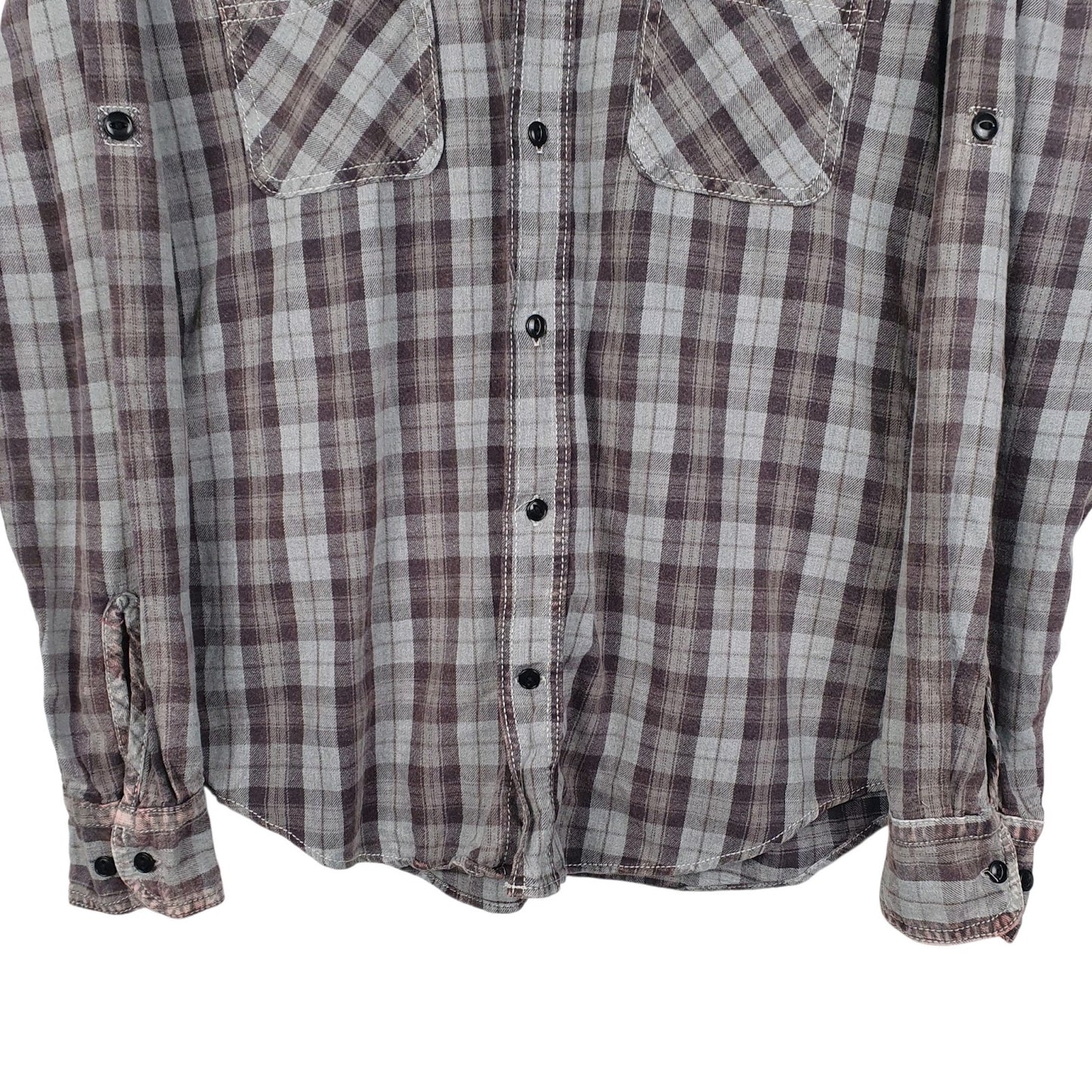 Mens Grey Journal Flannel  Shirt