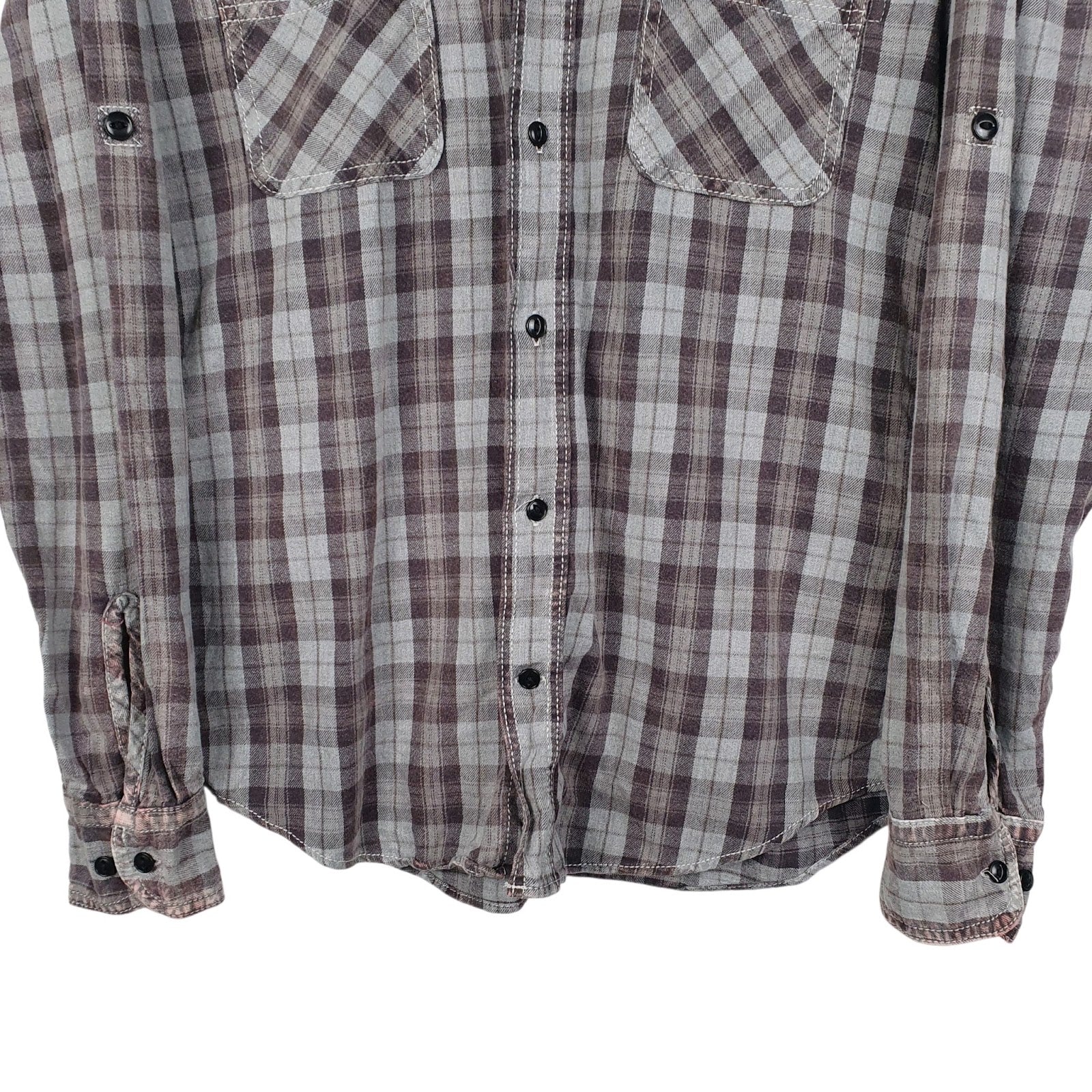 Mens Grey Journal Flannel  Shirt