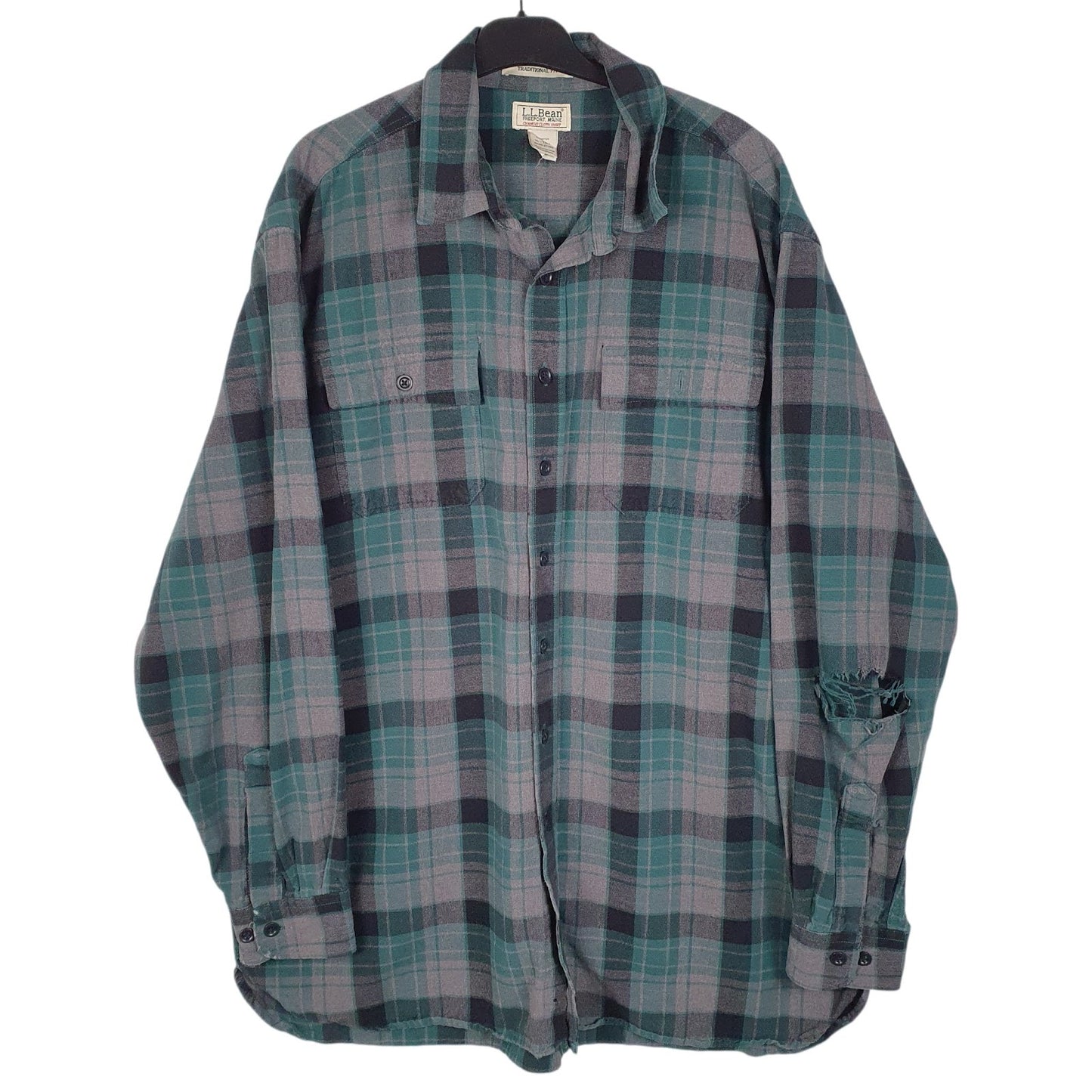 Mens Grey L.L.Bean Chamois Long Sleeve Shirt