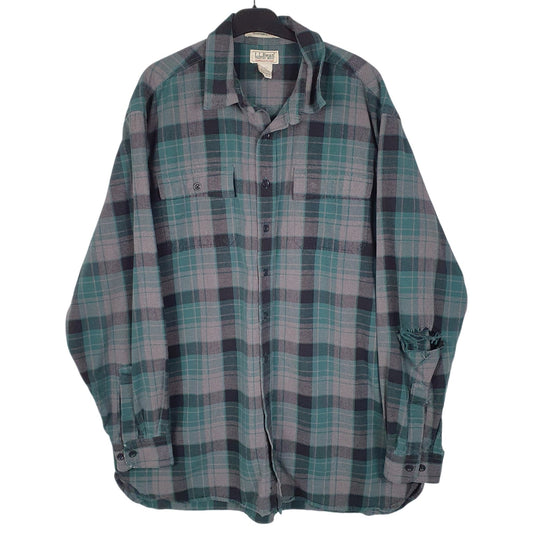 Mens Grey L.L.Bean Chamois Long Sleeve Shirt
