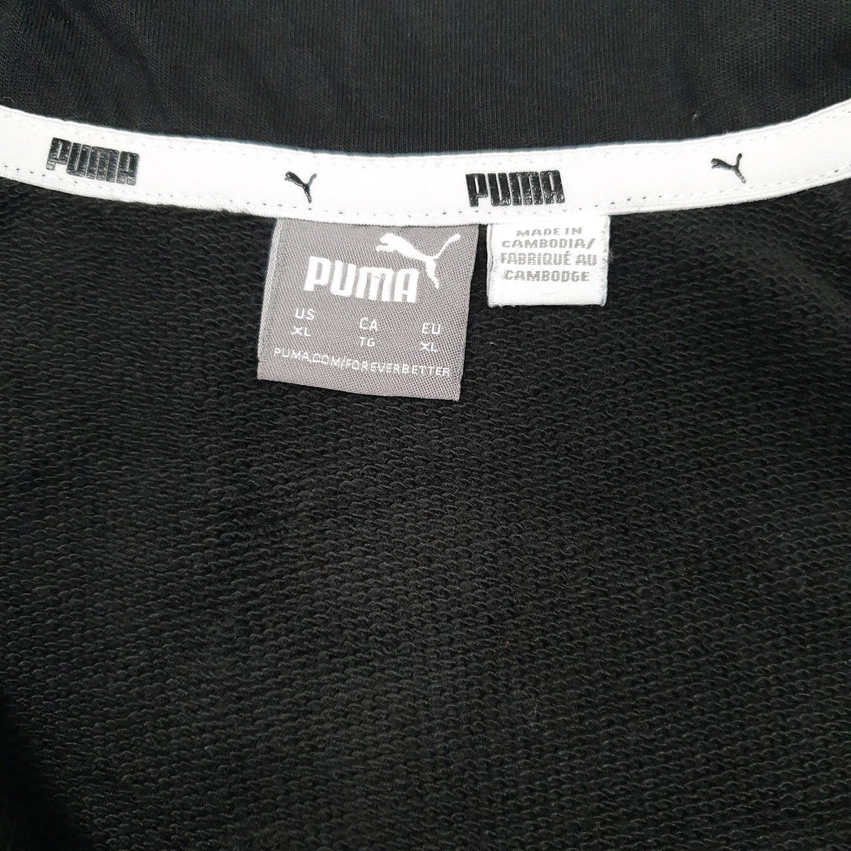 Womens Black Puma  Quarter Zip Jumper