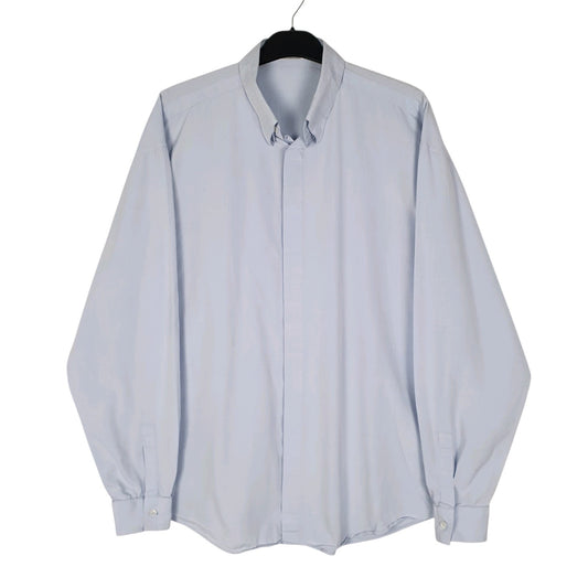 Mens Blue Versace Made In Italy Long Sleeve Shirt