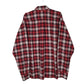 Mens Red Eddie Bauer Thick Flannel Plaid  Shirt