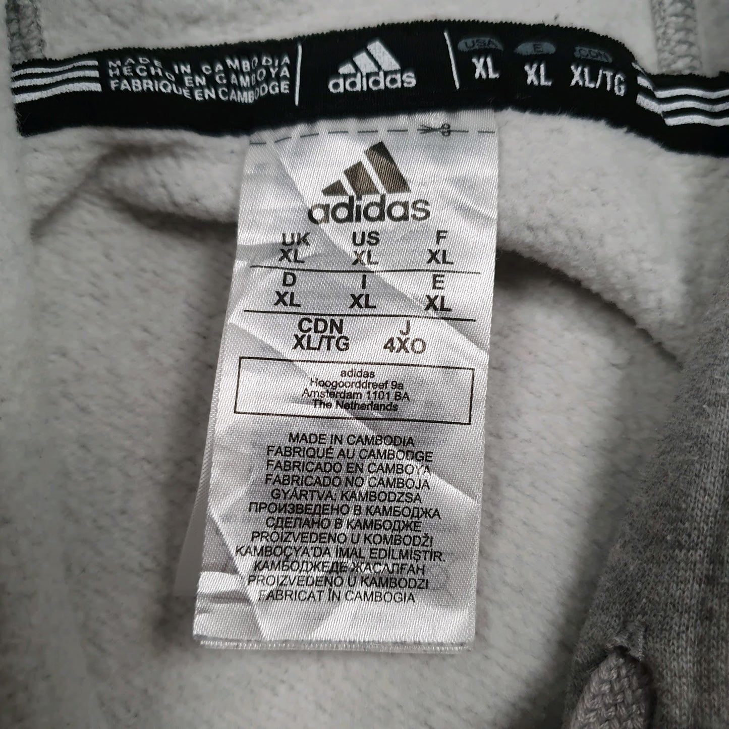Mens Grey Adidas Coast Guard Athletic Hoodie Jumper