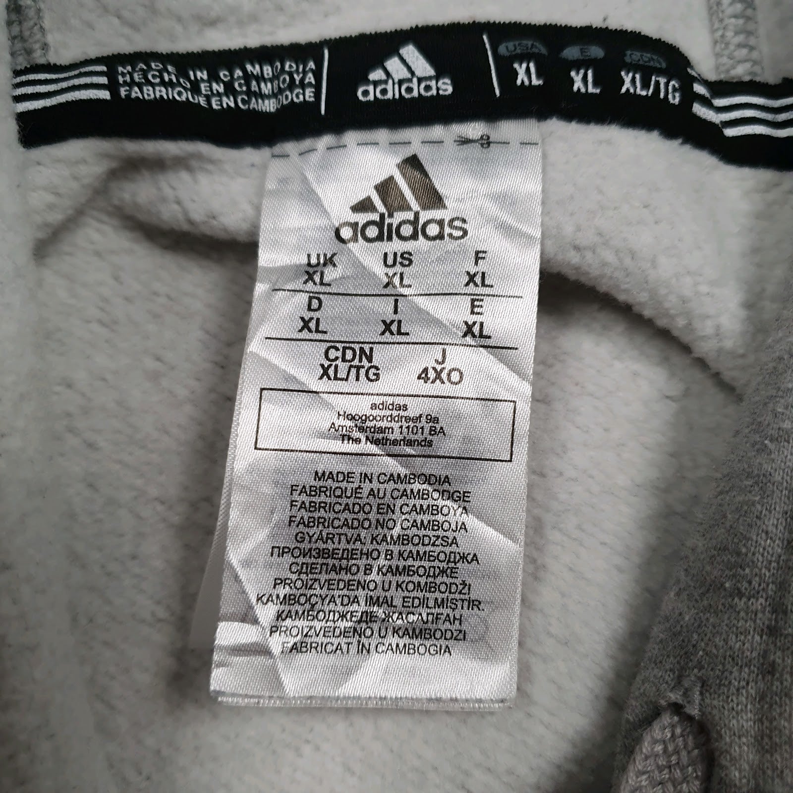Mens Grey Adidas Coast Guard Athletic Hoodie Jumper