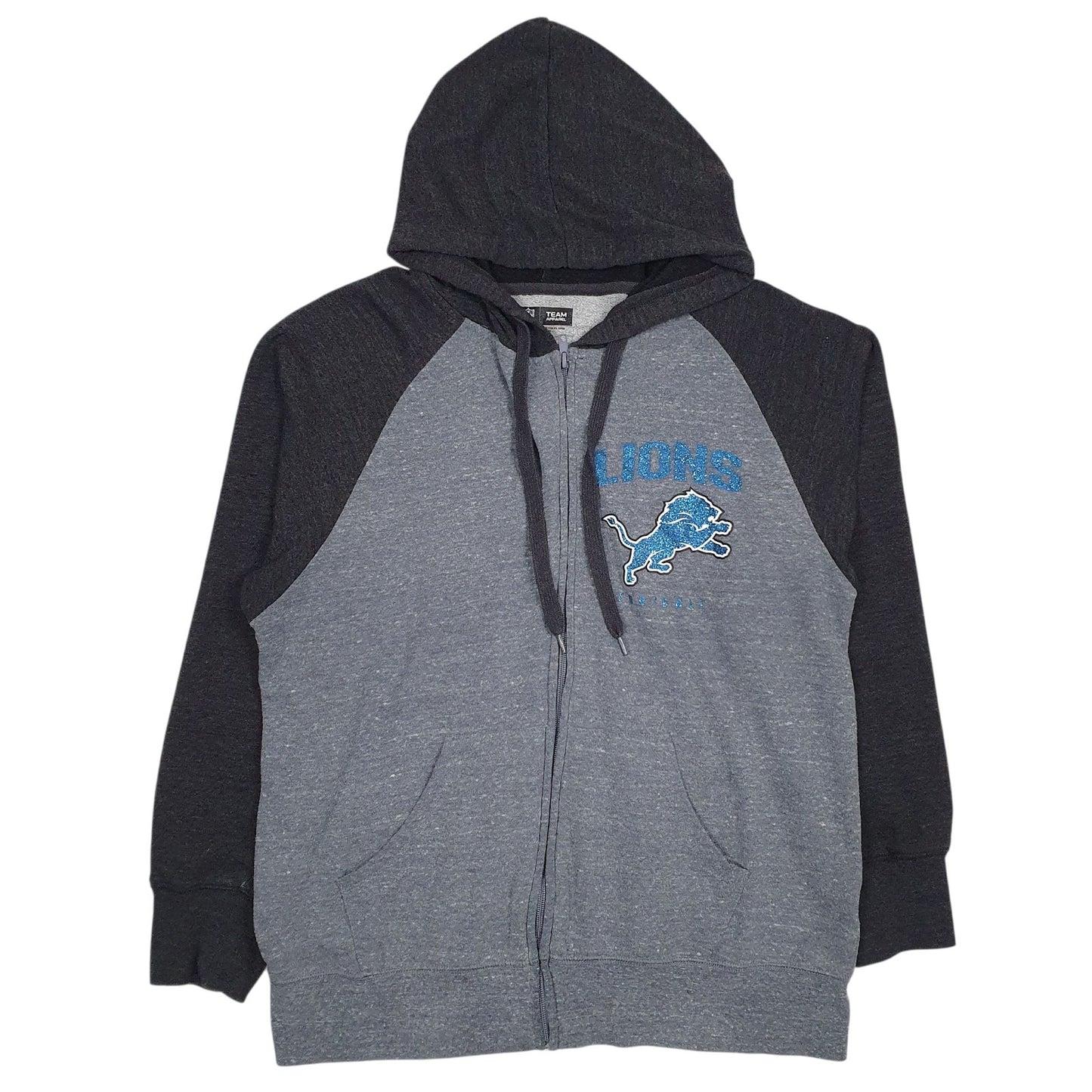 Womens Grey NFL Detriot Lions Full Zip Jumper