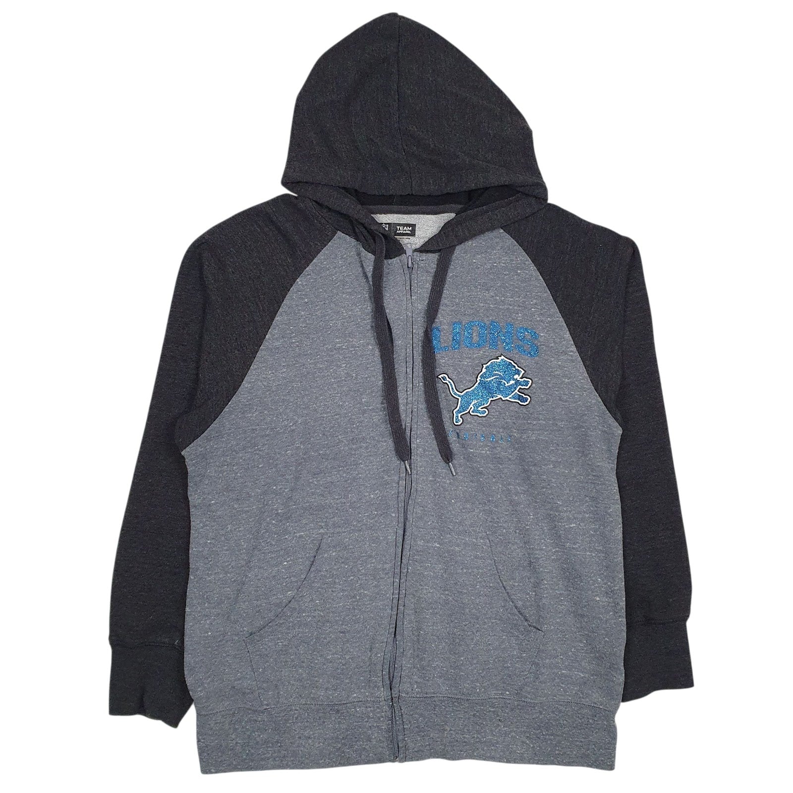 Womens Grey NFL Detriot Lions Full Zip Jumper