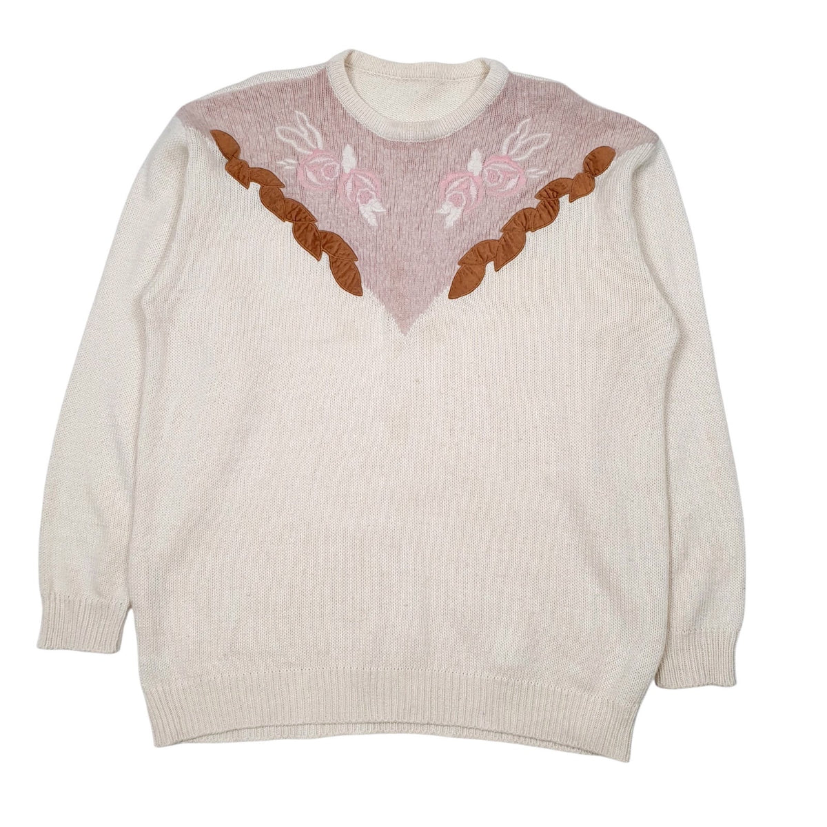 Mens Cream Unbranded  Crewneck Jumper
