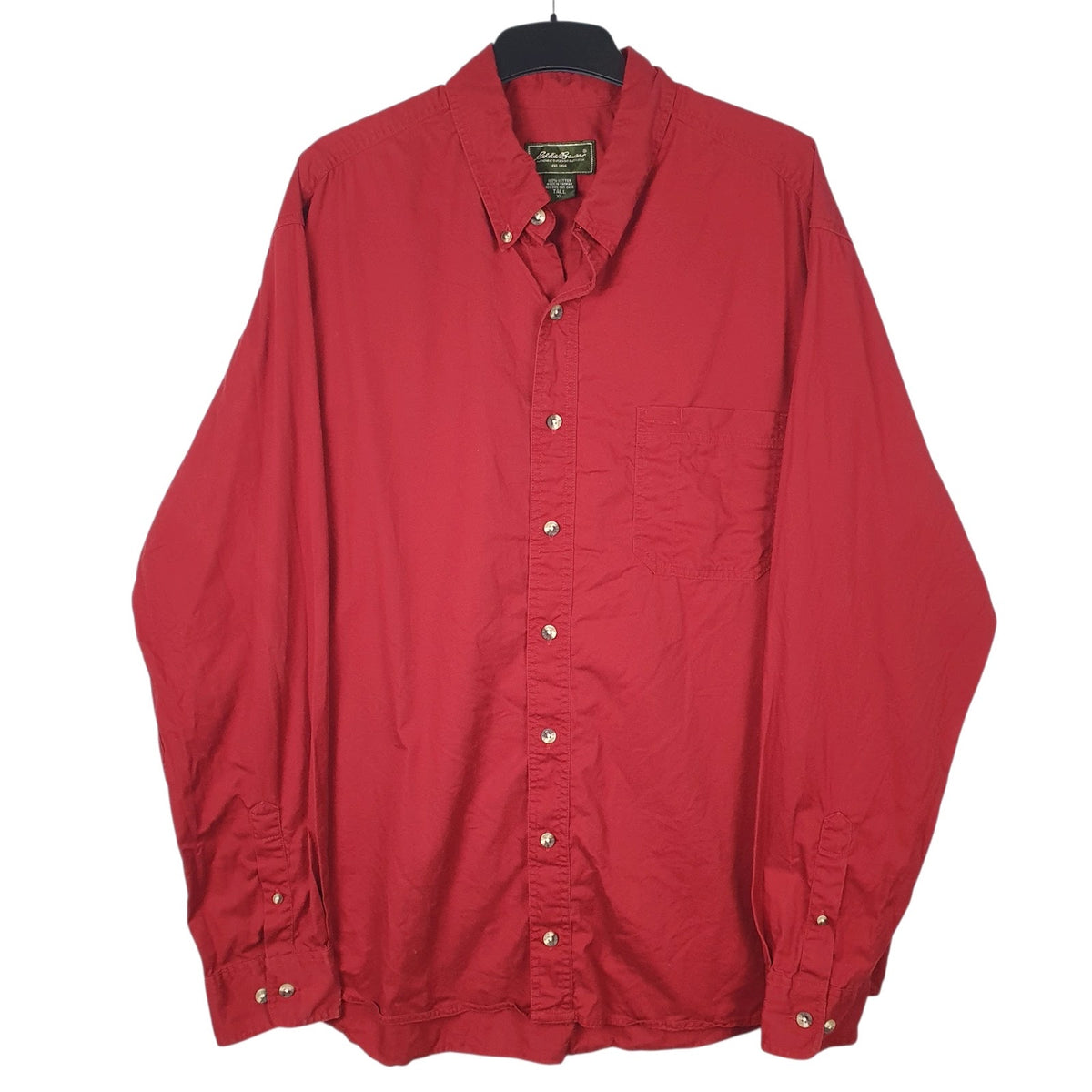 Mens Red Eddie Bauer  Long Sleeve Shirt