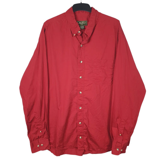 Mens Red Eddie Bauer  Long Sleeve Shirt