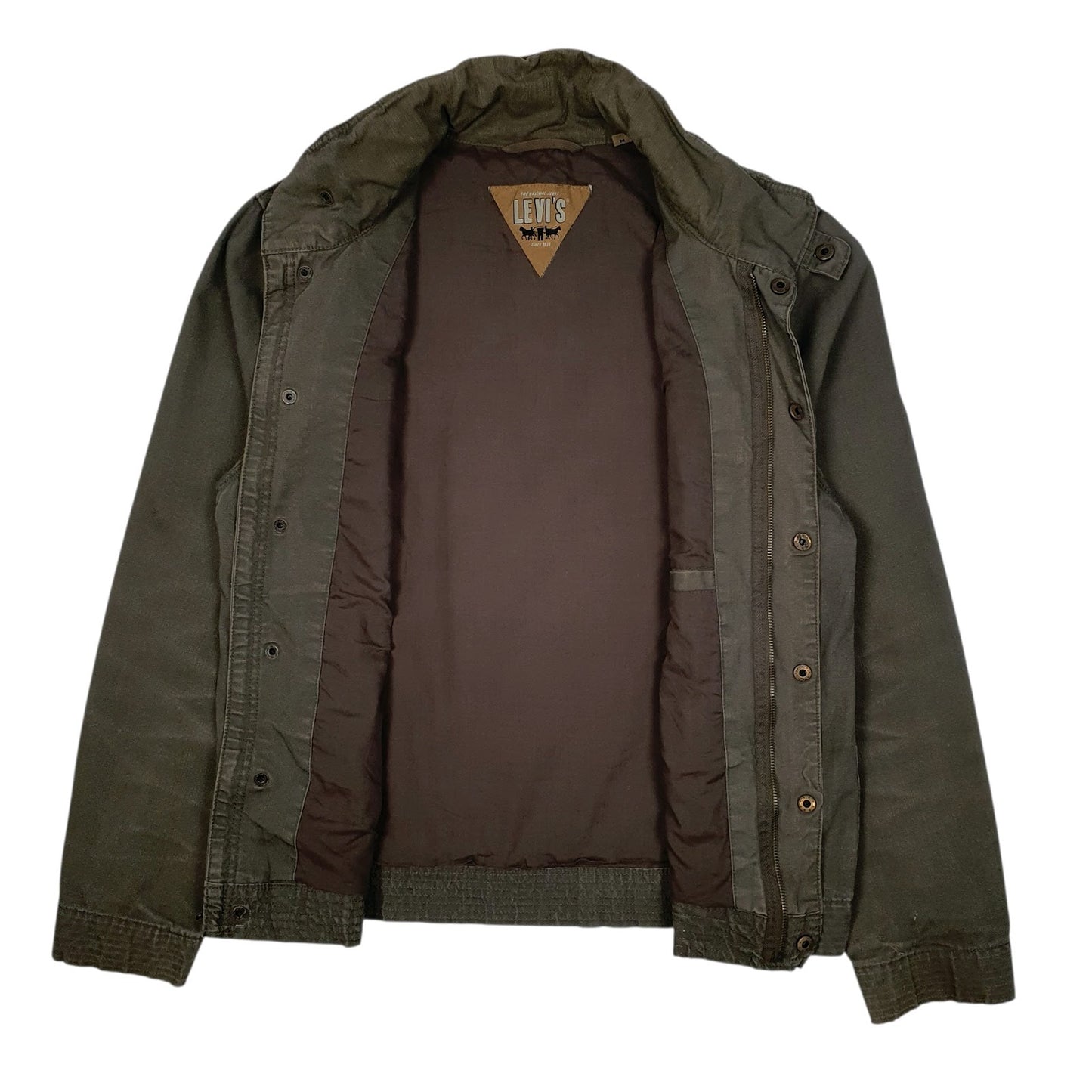 Mens Green Levis Military Windbreaker Harrington  Coat