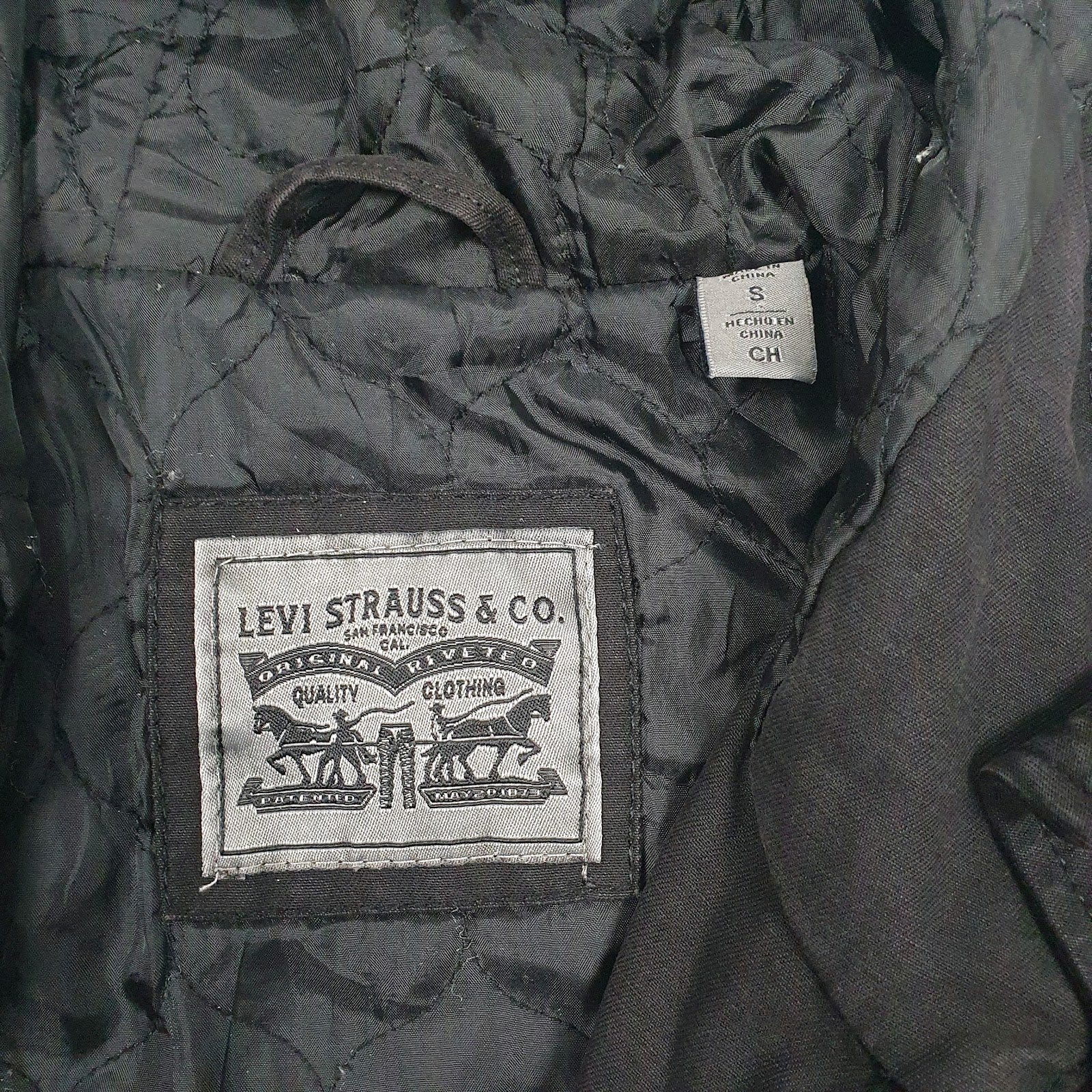 Mens Black Levis   Coat