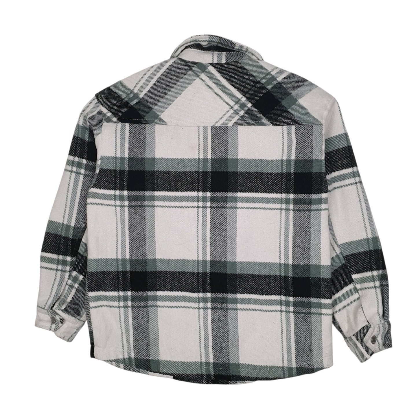 Mens Grey Levis Heavy Plaid Quilt Lined Windbreaker Hoodie Coat