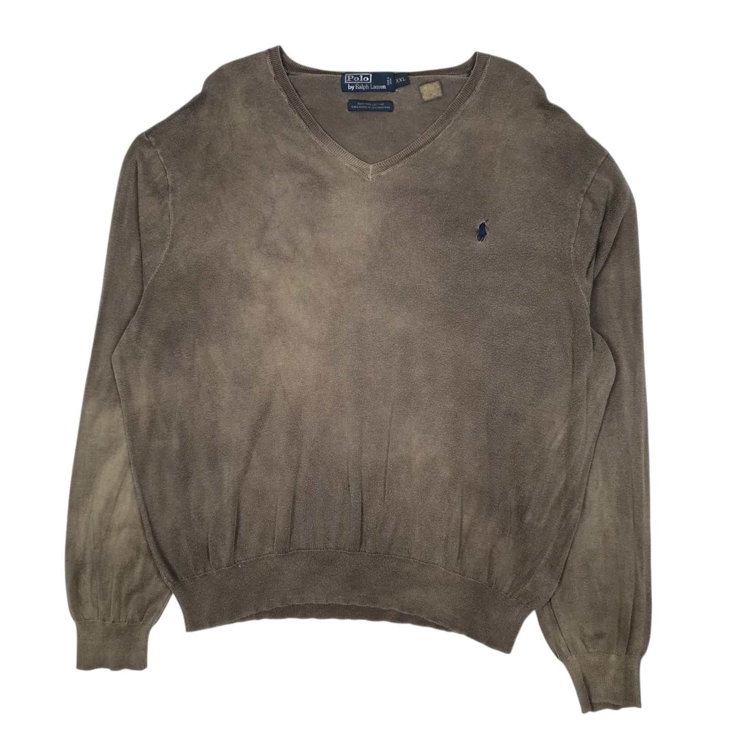 Mens Grey Polo Ralph Lauren  V Neck Jumper