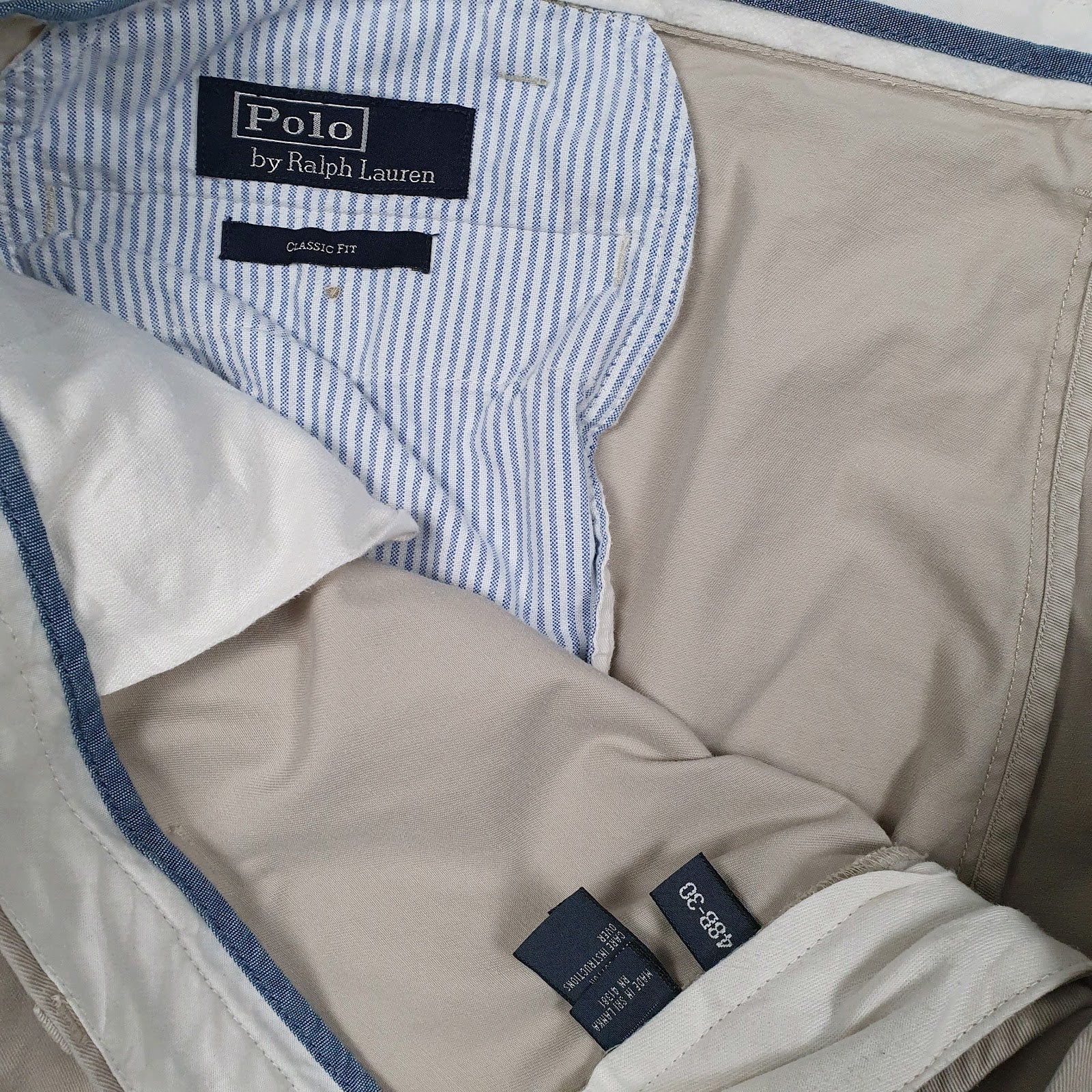 Mens Beige Polo Ralph Lauren Classic Fit  Trousers
