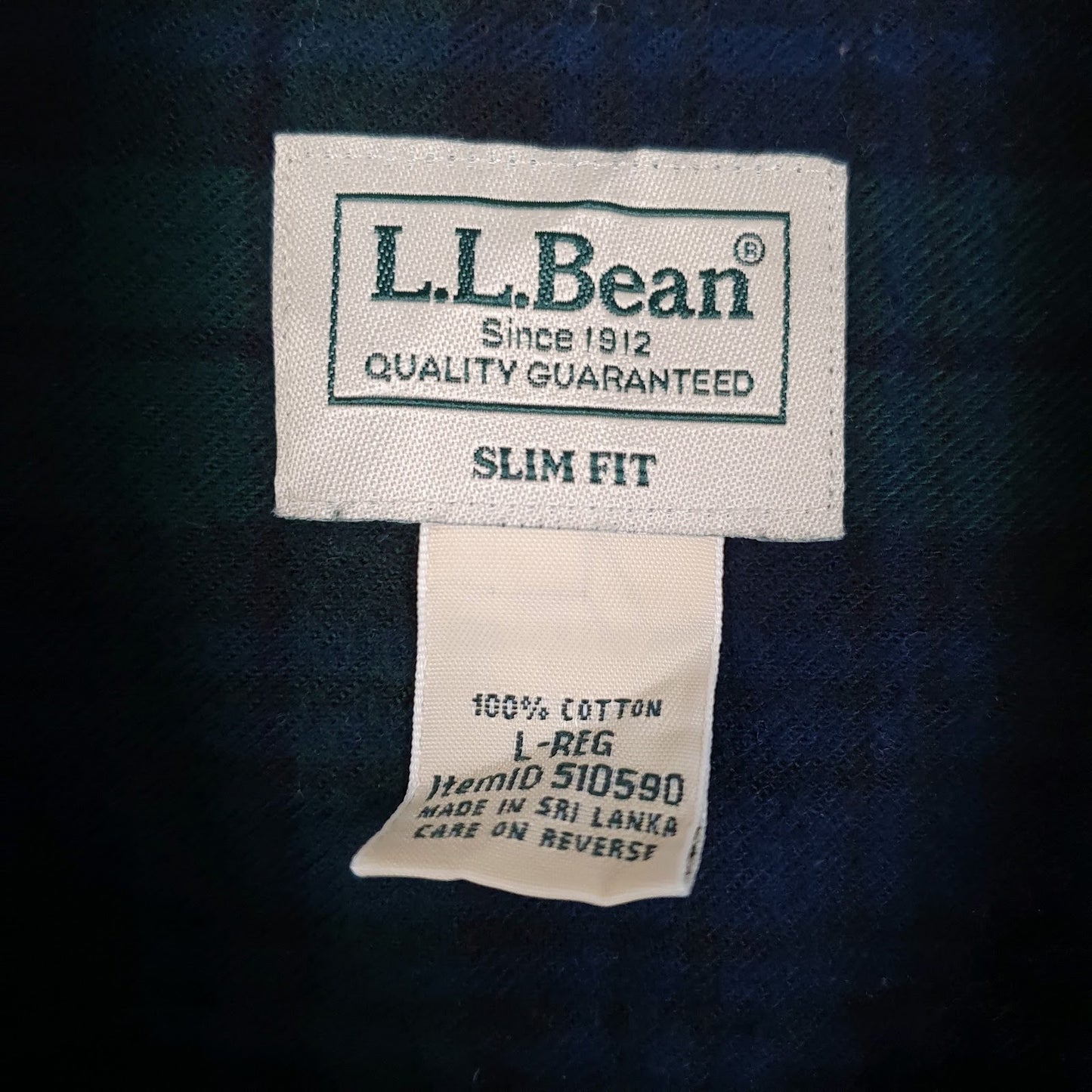 Mens Navy L.L.Bean Flannel  Shirt