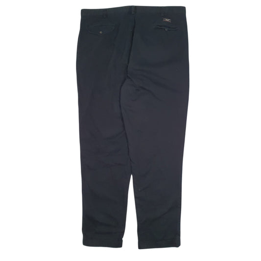 Mens Black Polo Ralph Lauren Double Pleated  Trousers