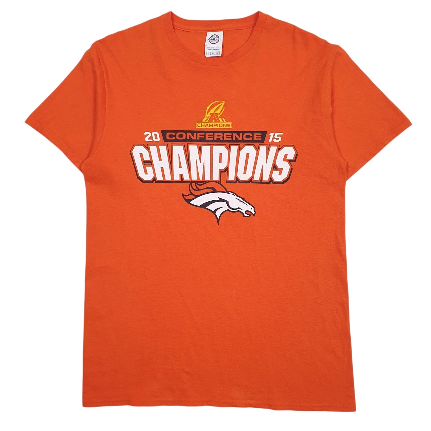 Mens Orange Delta NFL Denver Broncos AFC Conference Short Sleeve T Shirt
