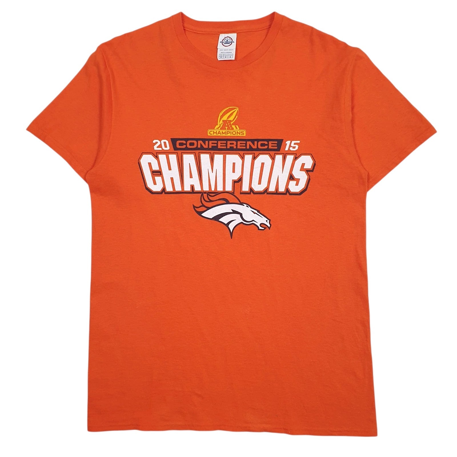Mens Orange Delta NFL Denver Broncos AFC Conference Short Sleeve T Shirt