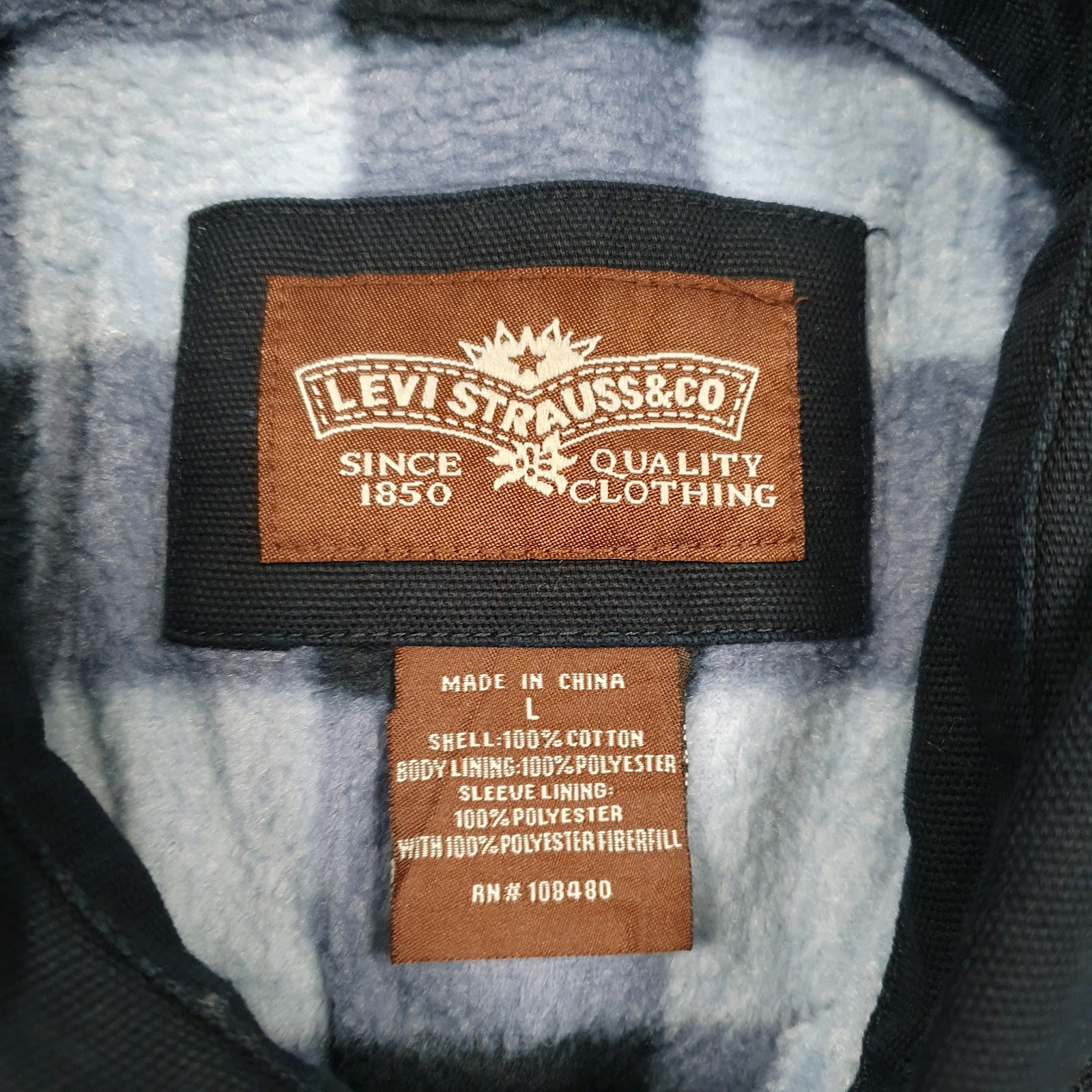 Mens Navy Levis Fleece Lined Bumble Bee Ranch  Coat