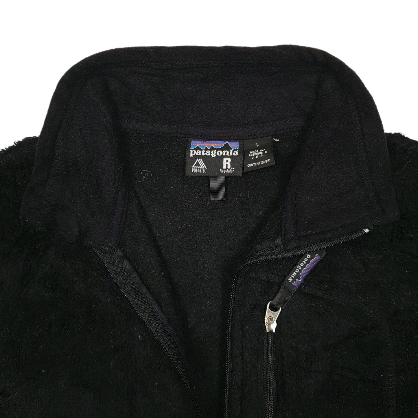 Mens Black Patagonia R2 Levitator Vintage 90s Made In USA Quarter Zip Jumper