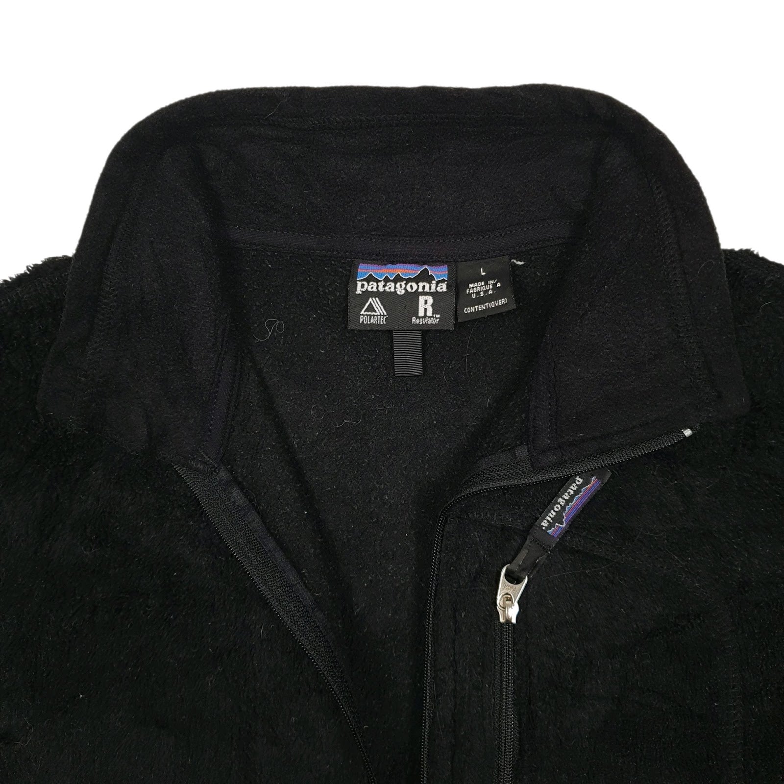 Mens Black Patagonia R2 Levitator Vintage 90s Made In USA Quarter Zip Jumper