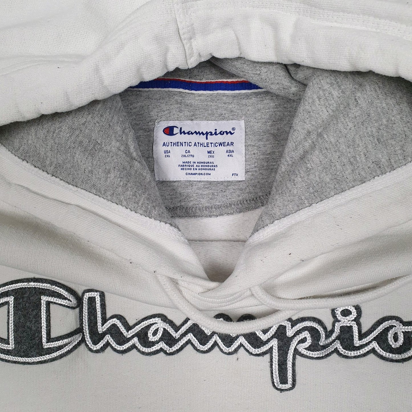 Mens White Champion  Hoodie Jumper