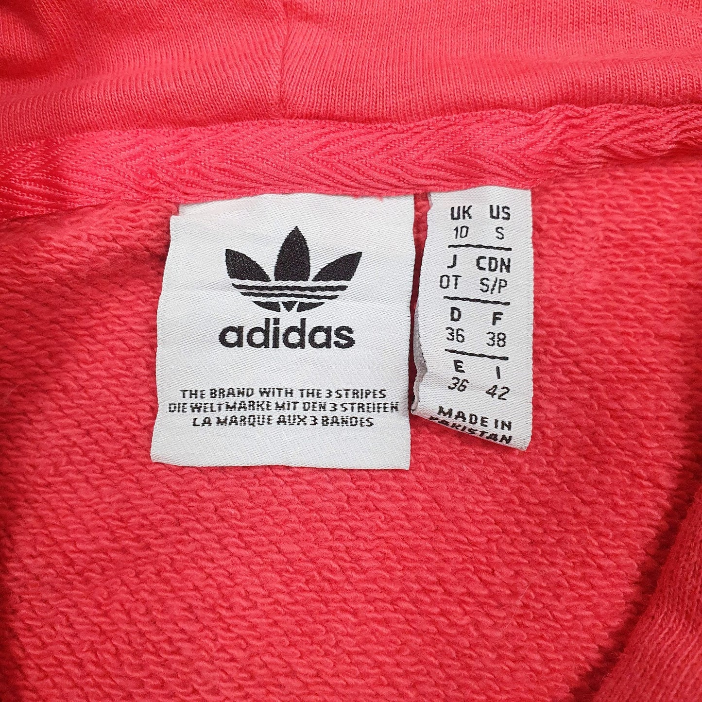Womens Red Adidas Spellout Hoodie Jumper