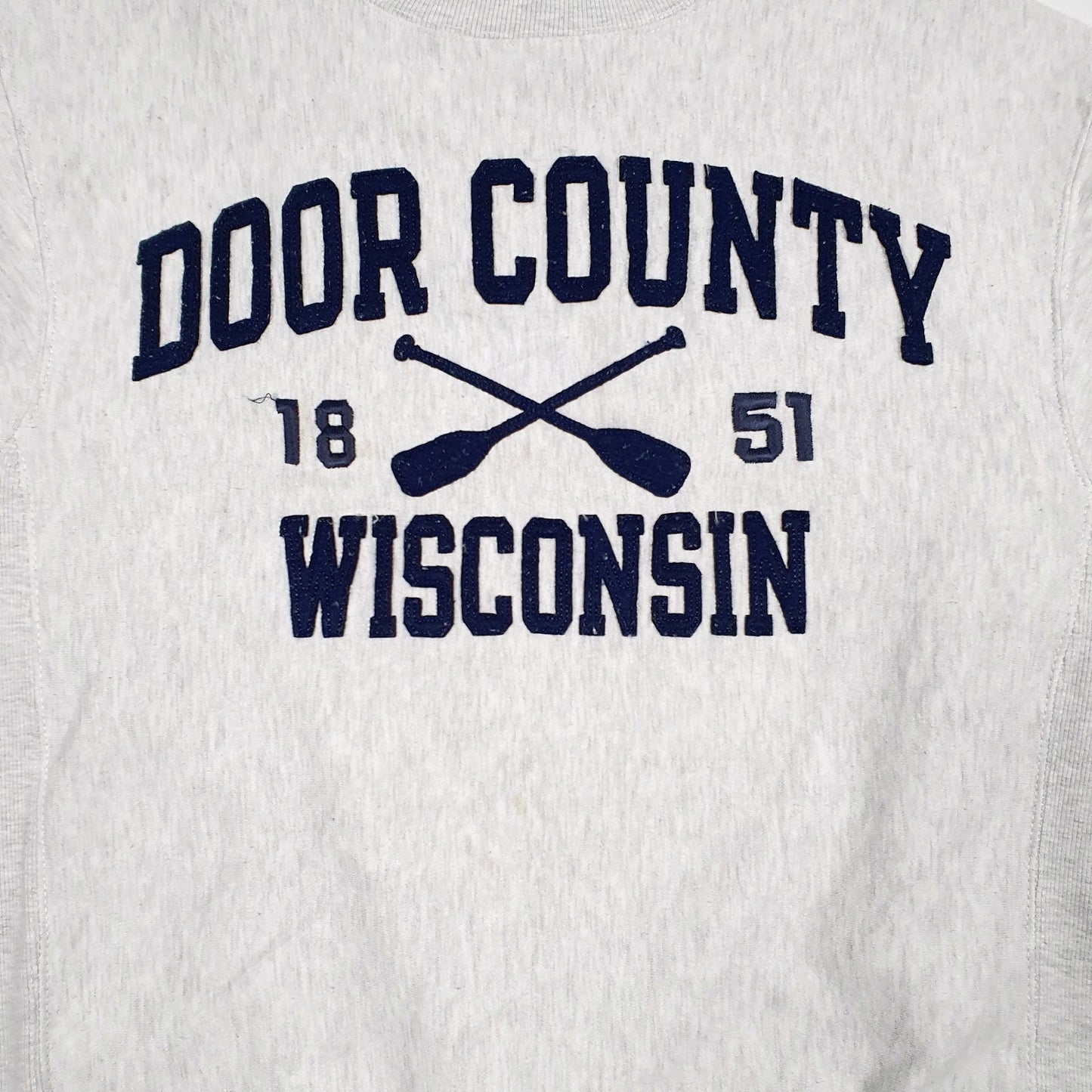 Mens Grey Blue 84 Door County Wisconsin Crewneck Jumper