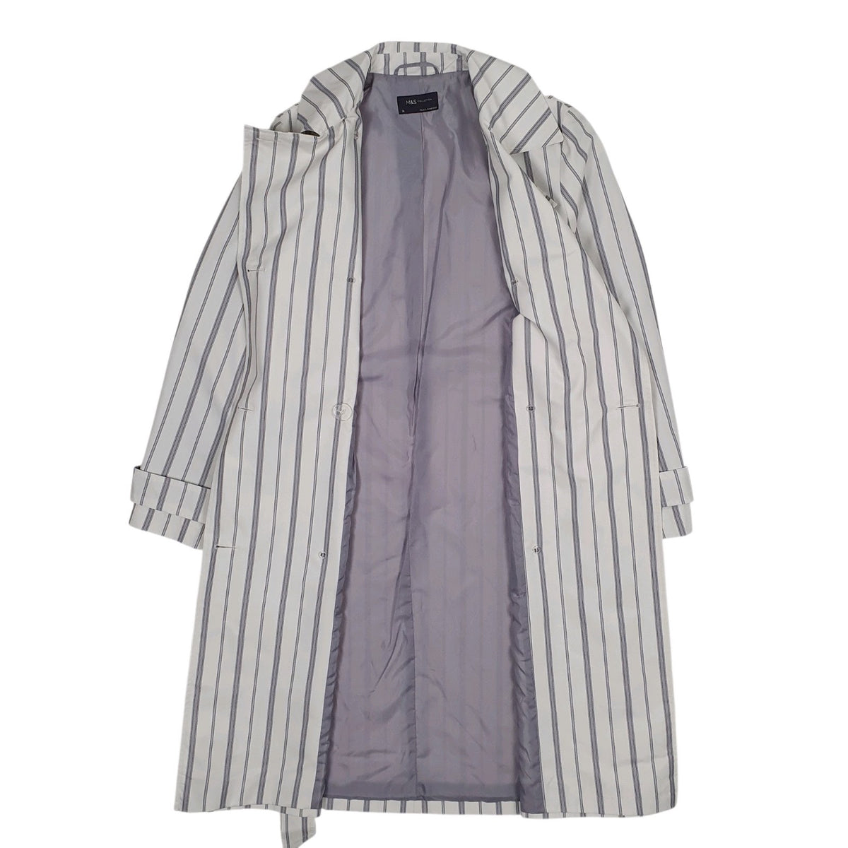 Womens White M&S Overcoat Longline  Coat