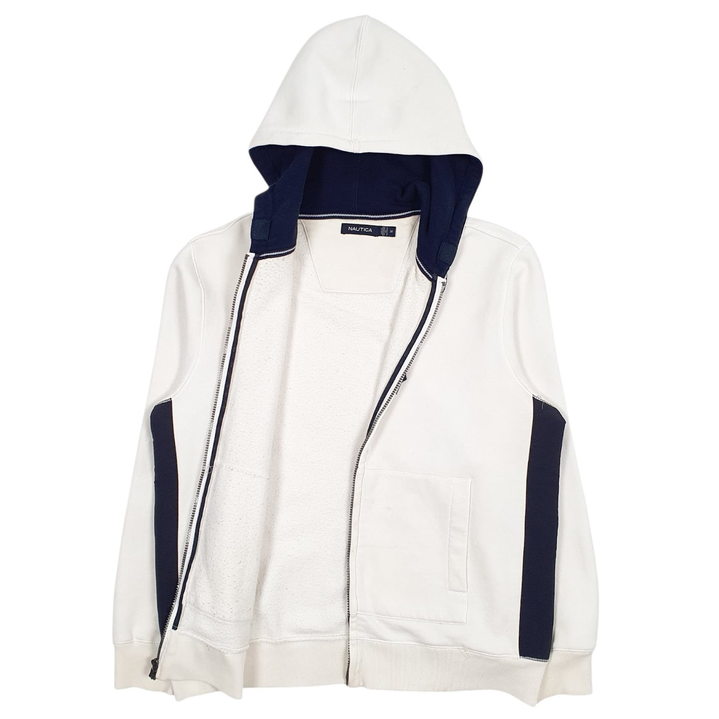 Mens White Nautica  Full Zip Jumper