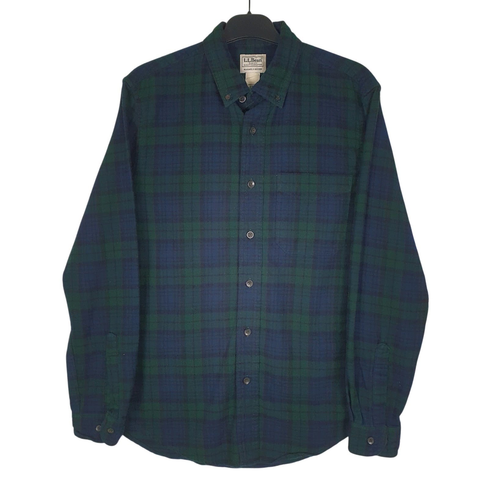 Mens Navy L.L.Bean Flannel Long Sleeve Shirt