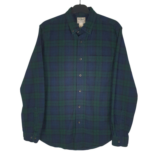 Mens Navy L.L.Bean Flannel Long Sleeve Shirt