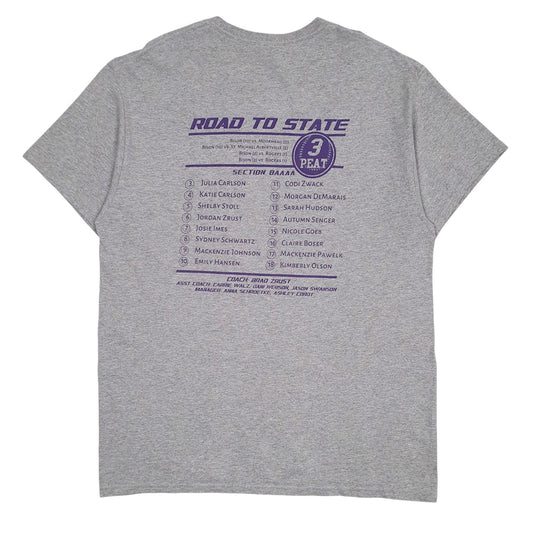 Mens Grey Gildan Buffalo Bison Softball  T Shirt