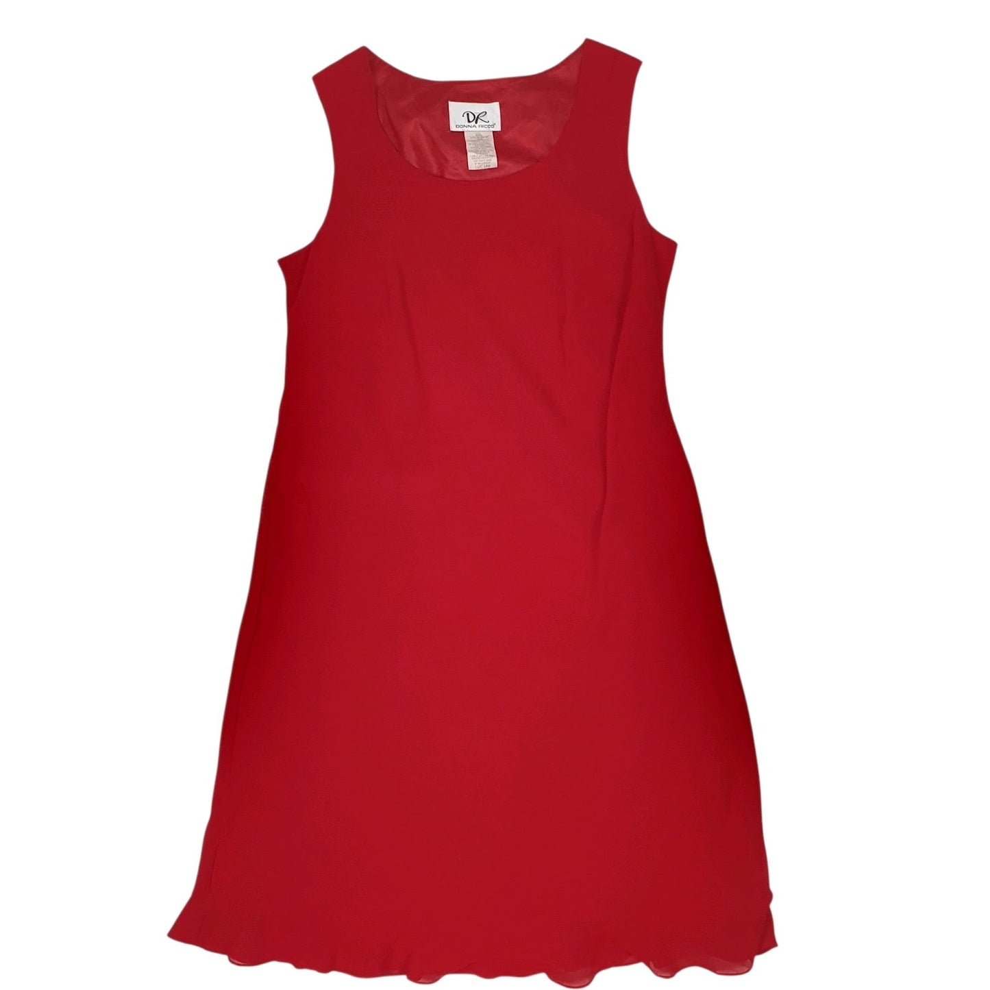 Womens Red Donna Ricco Vintage 90s Sleeveless Dress
