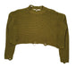 Womens Green Zara Cropped Knit Crewneck Jumper