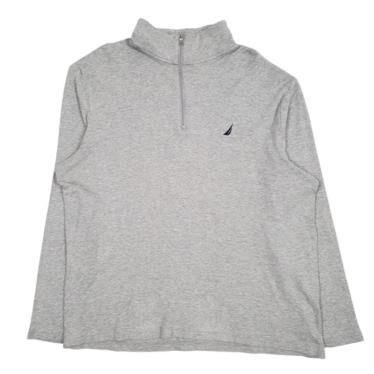 Mens Grey Nautica Lightweight Quarter Zip Jumper