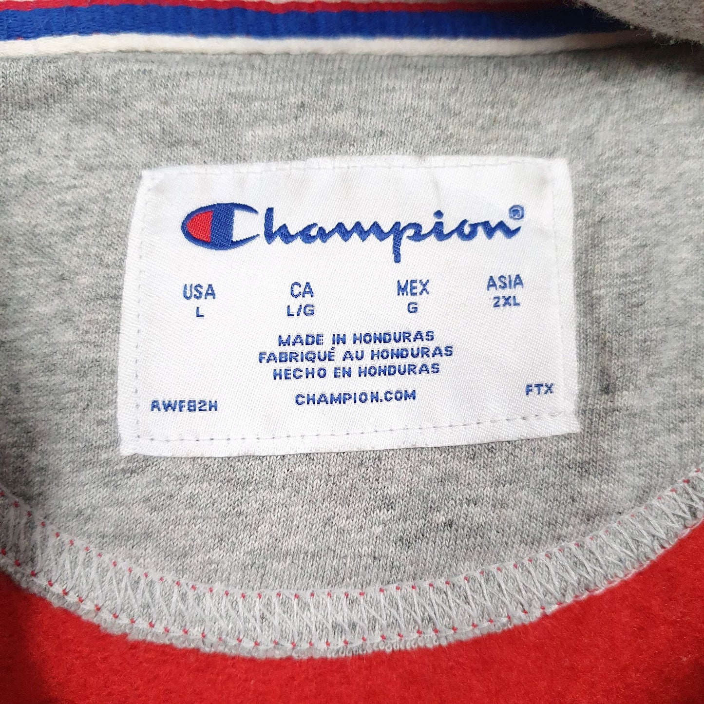Mens Red Champion Spellout Hoodie Jumper