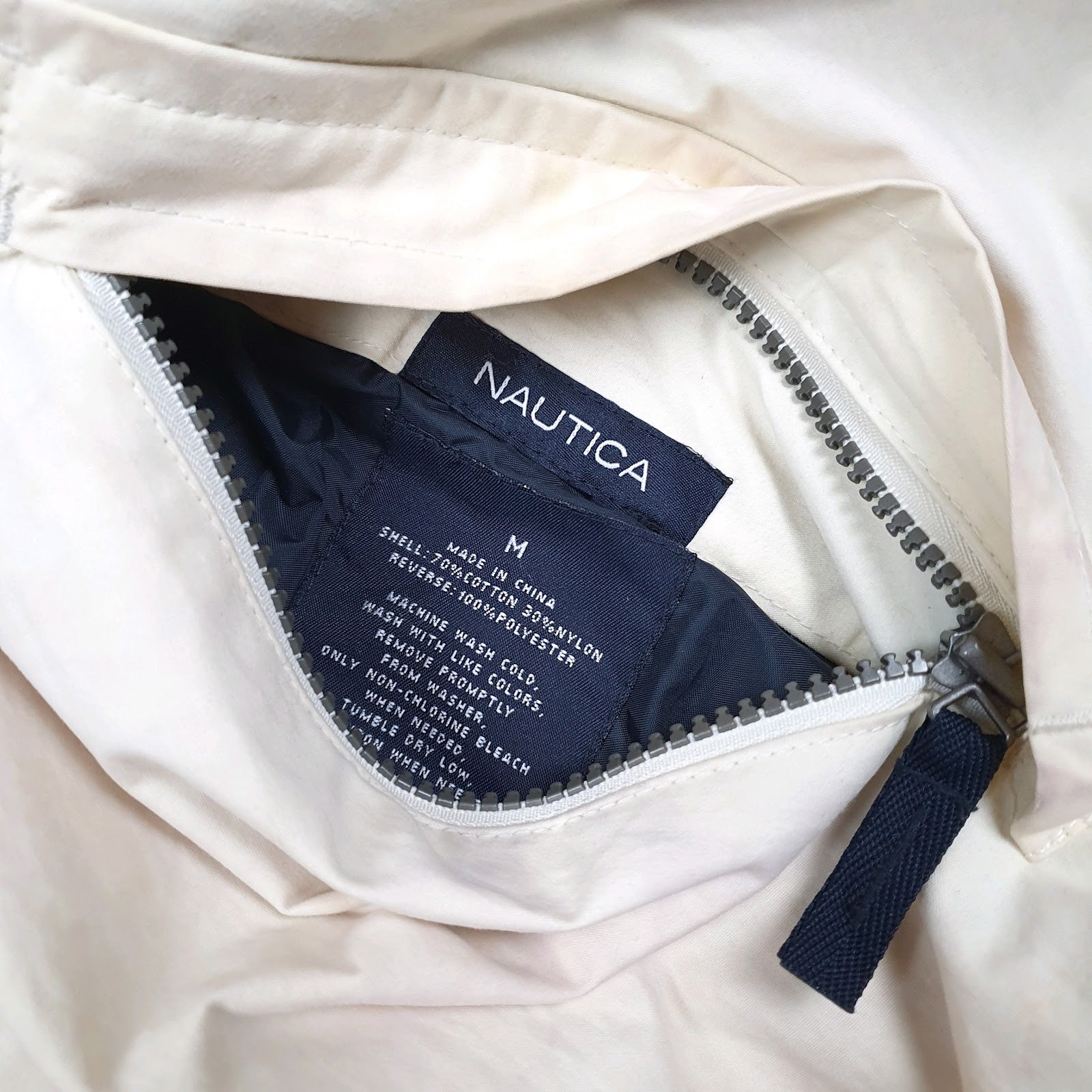 Mens Navy Nautica Reversible Fleece Lined  Coat