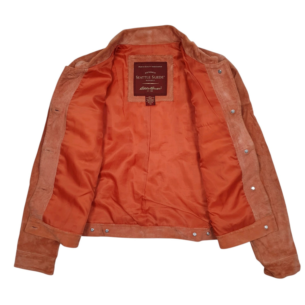Womens Pink Eddie Bauer Type 3 Trucker Suede  Coat