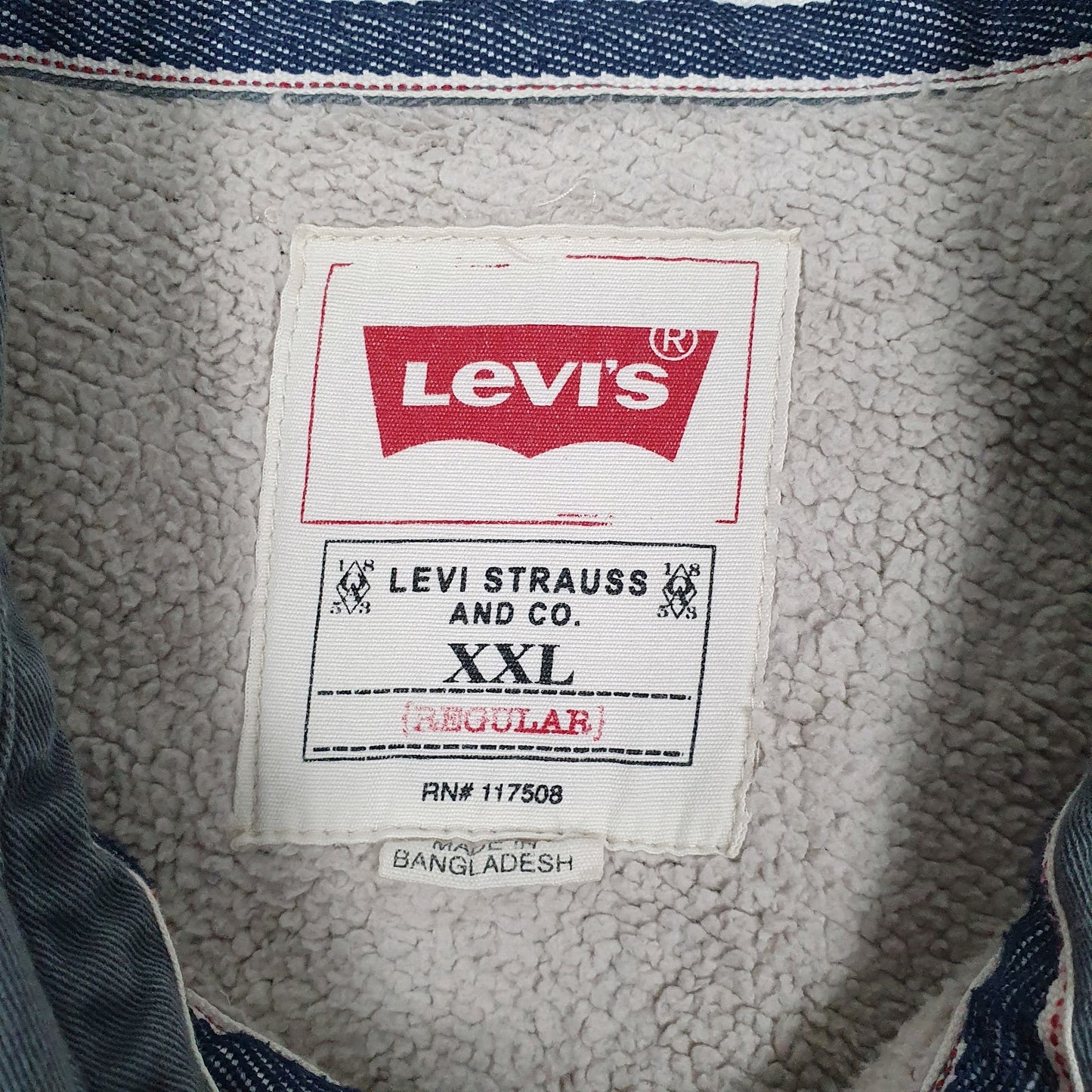 Mens Grey Levis Fleece Lined  Coat